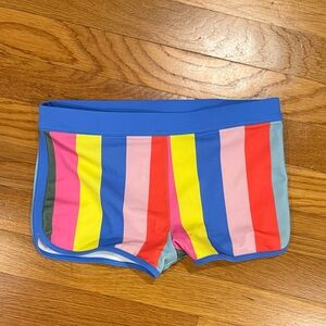 Mini Boden sz9-10 girls Colorful Striped Swim Shorts